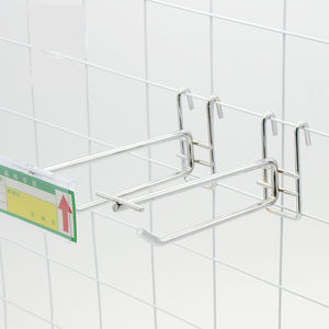 ตะขอเหล็กกล้าคาร์บอนชุบโครเมียมแบบมีรู พร้อมตะขอคู่เส้นคู่ เส้นผ่านศูนย์กลาง 6 มม. และป้ายราคา - Product Image 3