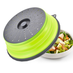 Couvercle pliable pour four à micro-ondes, couvercle anti-éclaboussures en plastique gris, couvercle respirant pour légumes, pour usage en cuisine - Product Image 5
