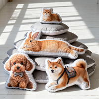 Coussins décoratifs en peluche personnalisés à imprimé numérique, motifs floraux et animaux, écologiques, jouets pour animaux, échantillon gratuit, vente en gros