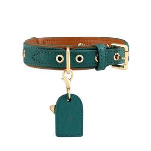 Großhandel Custom Premium Metalls chnalle Leder Hunde halsband Luxus Haustier Halsband Designer Leder Hundes chock Halsbänder - Product Image 2