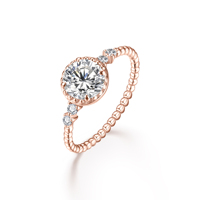 Bague de fiançailles en moissanite de luxe personnalisée, couleur D, VVS1, 1 carat, argent sterling 925, or pur, diamant