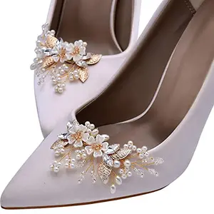 Clipes de sapatos de pérolas para casamento, strass de cristal, fivelas para calçados de noiva, mulheres e meninas