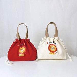 Bolsa de Lona de Algodón Reutilizable, Resistente y Ecológica, con Cordón, para Almacenamiento de Loncheras Bento, con Logotipo Personalizado al por Mayor - Product Image 2