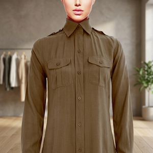 Nouvelle collection de femmes musulmanes islamiques Abaya en col de chemise marron abaya ouverte avec plis en abaya respirante écologique - Product Image 3