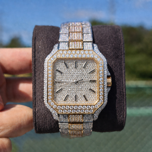 Montres de luxe de haute qualité en moissanite pour hommes, en acier inoxydable, verre saphir, étanches, automatiques, mécaniques, serties de diamants - Product Image 1