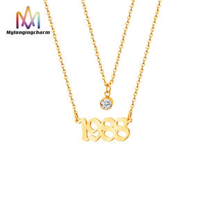 Vendita calda delle donne delle ragazze <span class=keywords><strong>regalo</strong></span> 1988 anniversario anno di <span class=keywords><strong>nascita</strong></span> collana 18K oro placcato con pietra portafortuna - Product Image 1