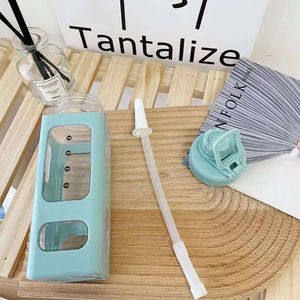 Wholesale 700ml Cute Water <b>Bottle</b> for Girls <b>with</b> Lid <b>Straw</b> Sticker <b>Plastic</b> <b>Milk</b> Portable Kawaii Tumbler Children's Drinkware - Product Image 5