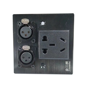 Jinsanhu 86 Type <b>Power</b> <b>Socket</b> Panel Aluminum Alloy Dual Audio Jack With <b>Usb</b> Charging Port For Home Wall Installation - Product Image 1