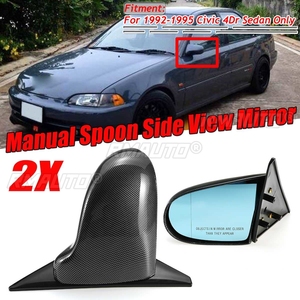 กระจกมองหลังรถยนต์แบบปรับมือ สำหรับ Honda Civic 4 ประตู รุ่นปี 1992-1995 ทรง Spoon - Product Image 1