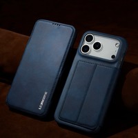 Étui portefeuille en cuir à rabat magnétique avec porte-cartes pour iPhone Apple 17 Air 16 Pro Max 14 15 Plus 13 12 11 XS X XR