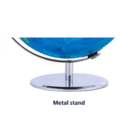 Globe terrestre éclairé par LED de 20 cm/8 po, double vue, bleu et argent, anglais/français, personnalisable, moderne, luxueux, éducatif, en plastique