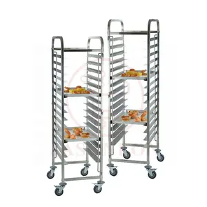 1.0mm 15/16 Layers Bakery Cooling Rack Baking Tray Trolley Stainless Steel Cooling Rack Bakery Cart For Baking With Wheels