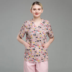 <span class=keywords><strong>Uniformes</strong></span> médicos con cuello en V <span class=keywords><strong>de</strong></span> estilo básico para mujeres y hombres, Tops estampados <span class=keywords><strong>de</strong></span> algodón puro, Tops exfoliantes estampados, <span class=keywords><strong>uniformes</strong></span> <span class=keywords><strong>de</strong></span> consultor estético - Product Image 1