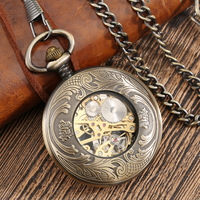 Montre de poche à remontage manuel 47 mm, style rétro, avec cadran numérique et relief de Pégase ajouré, couleur bronze antique, best-seller