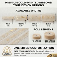 Pita Kupu-kupu Premium 1.6cm dari Organza & Chiffon Berlapis Emas untuk Pembungkus Kado, Kemasan Bunga, Grosir B2B Kustom
