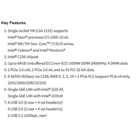 Motherboard Server Micro-ATX MBD-X11SAE-M dengan Single Intel C236 LGA-1151 (Socket H4), Mendukung DDR4