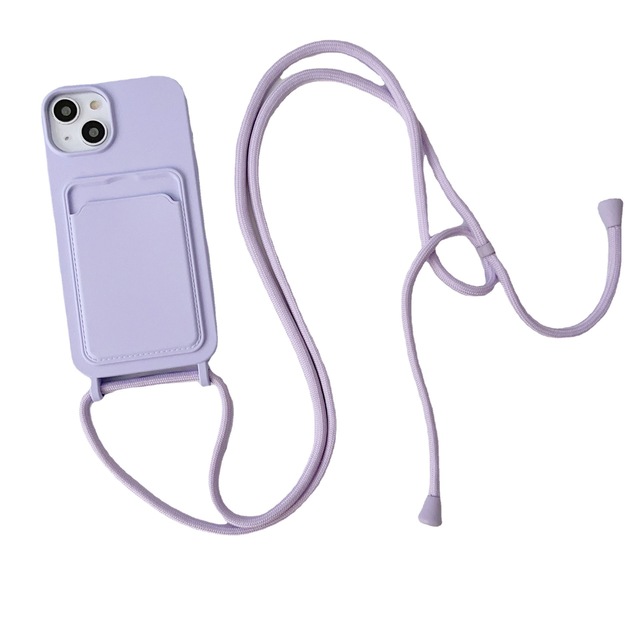 Neck Strap With Card Holder for iPhone 17 Case Crossbody Silicone Lanyard Phone Case for iPhone 15 13 14 16 Crossbody Card Case