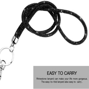 2023 Full Diamond Phone <b>Lanyard</b>, Exhibition Badge Keychain, ID Card Holder, European and American Style Diamond-Encrusted - Product Image 4