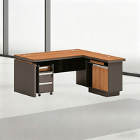 Mobilier de bureau simple Table exécutive de grande classe Poste de travail personnel Bureau d'ordinateur de bureau d'angle en bois avec tiroir fixe