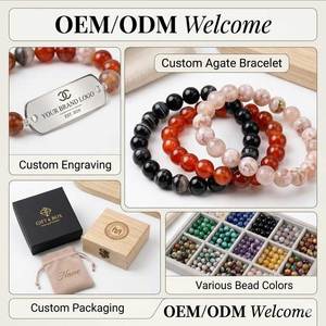 Pulsera de Ágata Natural del Golfo Pérsico con Cuentas de 6, 8 y 10 mm, Joyería de Piedra Bandaada, Cristal Curativo, Personalizable OEM, Unisex - Product Image 4
