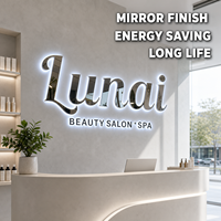 Enseigne lumineuse pour salon de beauté et spa, logo personnalisé en lettres acryliques 3D LED rétroéclairées pour mur de réception