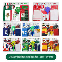 Kit de fournitures pour supporters de la Coupe du Monde de football 2026 en gros, personnalisé, avec écharpe et lunettes