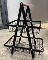 Étagère à Fruits Métallique Épaissie à 2/3 Niveaux, Finition Laquée, pour Bureau, Rangement de Comptoir de Cuisine, Présentation de Snacks et Fruits au Salon