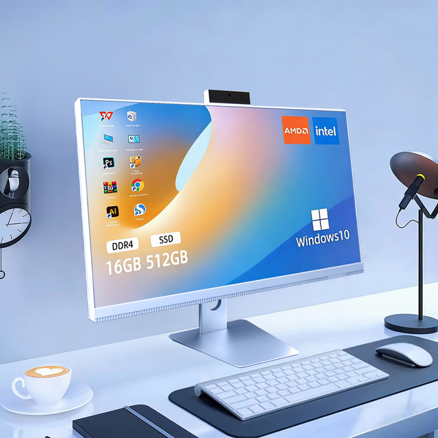 All-in-One Desktop Computer Set for Gaming New 8GB/16GB RAM 256GB/512GB SATA125GB SSD I3 I5 I7 LCD Display for Home Use