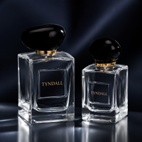 Flacon de parfum en verre noir de luxe 30ml 50ml 100ml pour marques haut de gamme avec col serti et atomiseur
