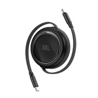 Cable de Carga Rápida Retráctil USB-C a USB-C PD de 100W y 5A para Computadora, Impresora y Escáner de Código de Barras