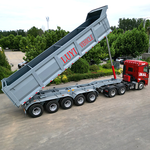 Semi-remorque benne basculante à 5 essieux, capacité 40 m³, avec système de levage hydraulique pour le transport de sable, gravier, céréales et matériaux en vrac - Product Image 6