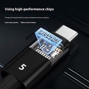 Câble Thunderbolt 5 ultra fin OD3.8, 80 Gbps, 240 W, câble USB C en silicone souple, flexible, coloré, logo personnalisé à partir de 200 pièces - Product Image 6