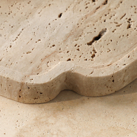 Plateau à gâteaux et à biscuits en marbre décoratif moderne, plateau de service en pierre naturelle écologique à bord nuage pour la maison, l'hôtel, les plats, les assiettes