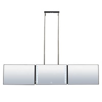 Meilleures ventes : Miroir de barbier 360 LED à 3 voies, réglable en hauteur avec crochet de fixation sur la porte, miroir pliable pour la coupe de cheveux en solo