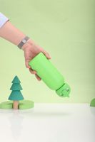 Bouteille isotherme en acier inoxydable 304 avec couvercle à vis tête d'animal, mini gourde scolaire pour enfants, motifs football, dinosaure, panda, ours, cadeau personnalisé en gros