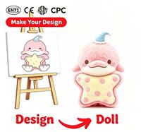 Peluche personnalisée en coton PP lesté, poupée en peluche OEM, certifiée CPC EN71, avec logo et emballage sur mesure, vente en gros, bleu et or