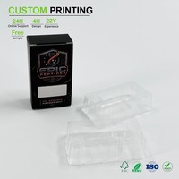 Boîte personnalisée en carton sécurisé Ebony Pharma avec fentes, plateau thermoformé transparent pour ampoules et flacons en verre, MOQ 500 pièces