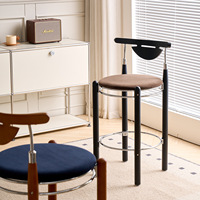 Chaise de bar en PP de style nordique, design moderne et minimaliste, avec dossier simple, pour la maison, le salon, la table d'îlot, la salle à manger