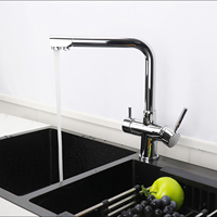 Robinet mélangeur 3 voies en acier inoxydable à poser sur comptoir, eau chaude et froide filtrée pour cuisine