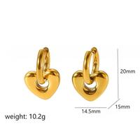 Boucles d'oreilles créoles tendance Cœur Lune Étoile Fleur, étanches, inaltérables, en acier inoxydable plaqué or 18 carats pour femmes et jeunes filles
