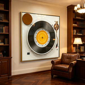 wholesale Custom <b>Framed</b> Crystal Porcelain Painting Wall Art Vintage <b>Vinyl</b> Record Turntable Print for Music Room Home Decor - Product Image 5