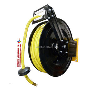 Soporte de Pared para Almacenamiento de Mangueras WILLEST, Enrollador de <span class=keywords><strong>Manguera</strong></span> Metálico Retráctil de 3/8"x30m, HRO4005-R3/8" - Product Image 1