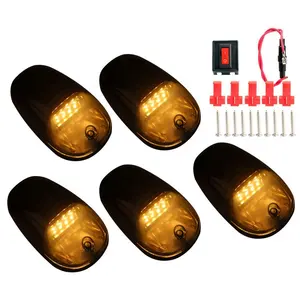 Füme Lens LED kamyon kabin ışıkları tavan ışıkları gümrükleme Marker Amber LED çatı üst lamba ışıkları için pikap araba off Road 4x4