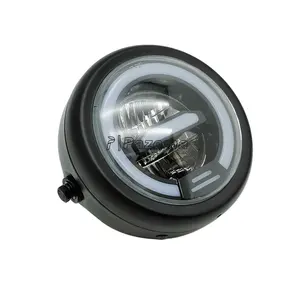 6.5 "1 stück Motorrad Retro Led-lampe Scheinwerfer Montieren 5500-6500K High / Low Strahl, tagfahrlicht licht