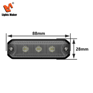 Luz Estroboscópica LED de Advertencia de 3.5 Pulgadas y 10.5W, Carcasa Delgada, Base de Aluminio, IP67K, Luz Intermitente Ámbar HML-SW0909E - Product Image 3
