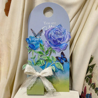 Single Bouquet Paper Box Art Paper Flower Packaging for Florists Square Bottom Box for Flowers and Cakes