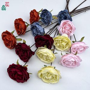 Grandes fleurs artificielles en soie Austin pour décoration de mariage, bouquet fait main - Product Image 2