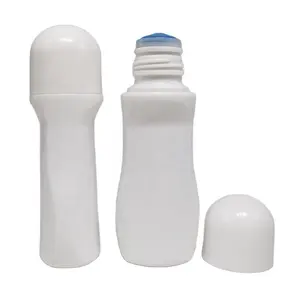 65ml HDPE Plastic Empty White Woven Cloth Nib Applicator Dauber Bottle With Arc Screw Cap