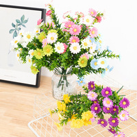 Buket Bunga Daisy Sutra Buatan AM-AFF06 Ammy, Ukuran Kecil, Buatan Tangan, Dekorasi Meja Ruang Tamu, Pintu Masuk, Pernikahan, Hotel, Centerpiece