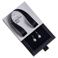 Ensemble de boîtes à bijoux en papier avec logo personnalisé imprimé, emballage de luxe pour collier pendentif avec tiroir blanc, boîtes à bijoux en carton, pièces